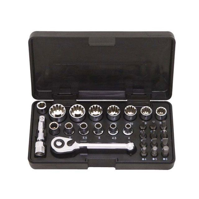 シグネット 22038 1/4DR スプラインソケット＆ビットセット 28PC SIGNET バイク 車 自動車 自転車の通販は 5,158円