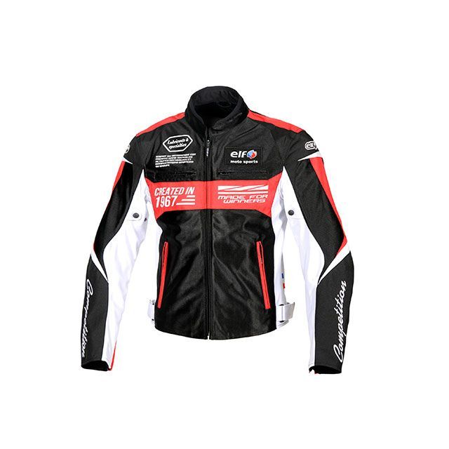 エルフ ライディングウェア EJ-S103 イデアールメッシュジャケット（ブラック＆レッド） サイズ LL elf riding wear バイクの通販は 19,008円