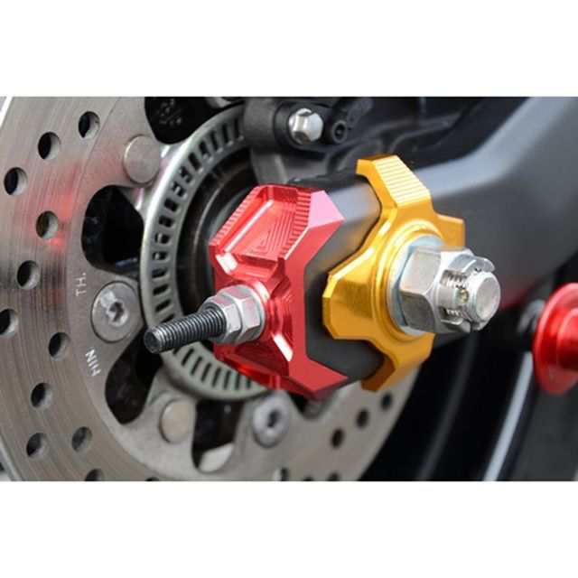 アグラス ZX-25R チェーンアジャスターキャップ カラー レッド AGRAS バイクの通販は
