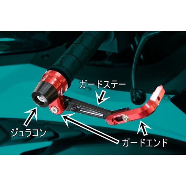 アグラス ZX-25R レバーガード ガードエンド ブラック ガードステー