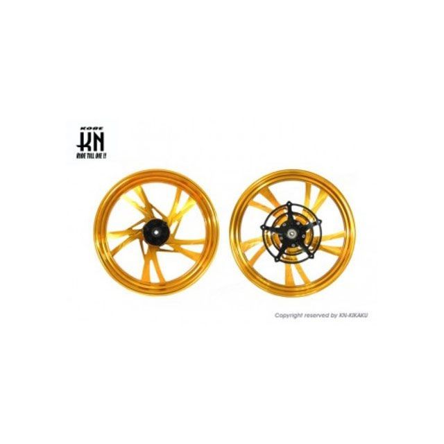 KN企画 MOS 鍛造アルミホイール前後セット【GSX125/150】ゴールド kn926 バイクの通販は