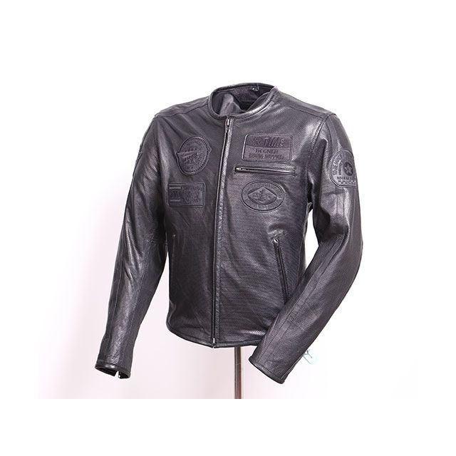 デグナー 【特価品】2021春夏モデル 21SJ-8 レザーメッシュジャケット（ブラック） サイズ XL DEGNER バイク