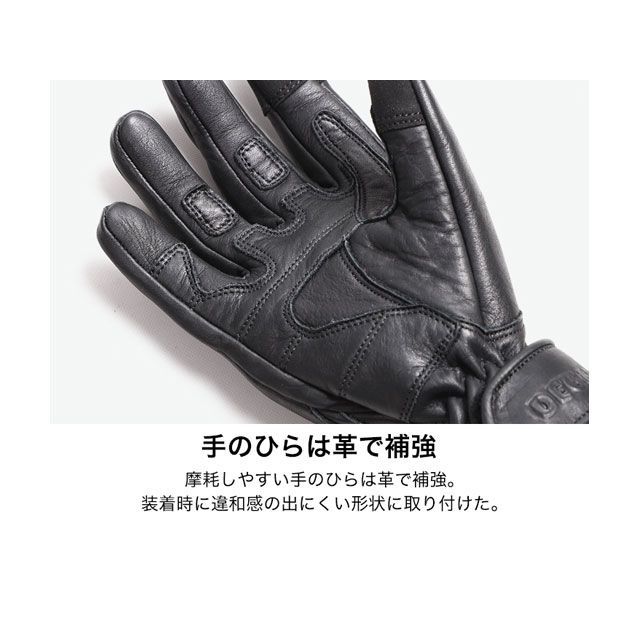 デグナー 2021春夏モデル FRTG-71 レディースレザーグローブ（ブラック/ブルー） サイズ L DEGNER バイクの通販は