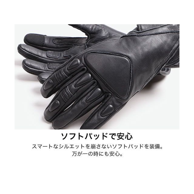 デグナー 2021春夏モデル FRTG-71 レディースレザーグローブ（ブラック/ブルー） サイズ L DEGNER バイクの通販は