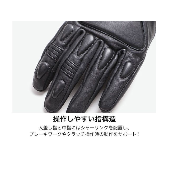 デグナー 2021春夏モデル FRTG-71 レディースレザーグローブ（ブラック/ブルー） サイズ L DEGNER バイクの通販は