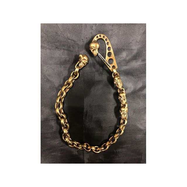 Bill Wall Leather ヴィンテージスカルウォレットチェーン ブロンズ WC636-B Bill Wall Leather 日用品の通販は