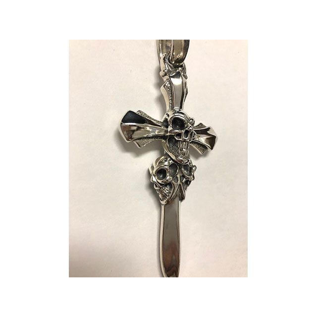 Bill Wall Leather Master Triple Skull /Cross Pendant Bill Wall Leather_2