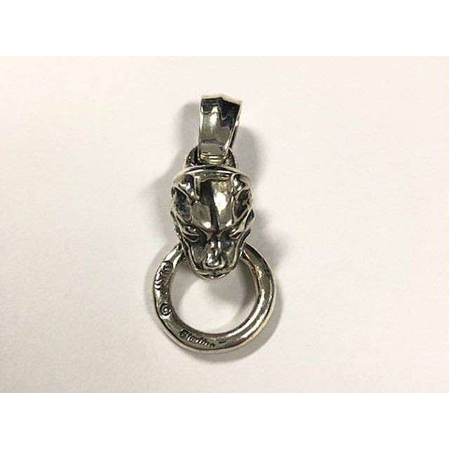 Bill Wall Leather Small Dog Head with ring Pendant Bill Wall Leather 日用品