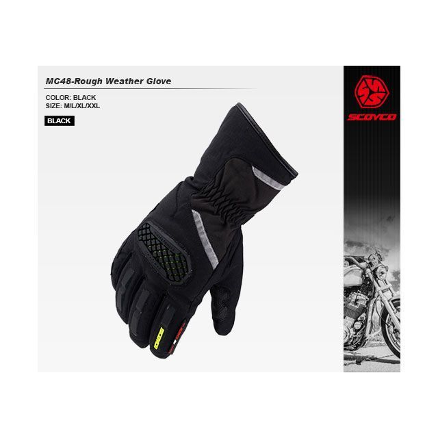 スコイコ MC48 ラフウェザーグローブ（ブラック） サイズ 2XL SCOYCO バイクの通販は 6,641円