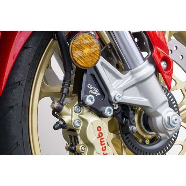 オーバーレーシング CBR250RR Fキャリパーサポート ブレンボ4P用（ブラック） OVER RACING