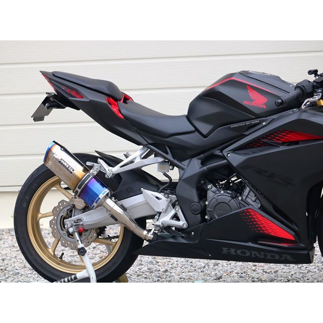 ダブルアールズ CBR250RR JMCA リアエキゾースト SS-OVAL（SHORT）タイプ 焼き色チタンサイレンサー仕様 WR’S_1