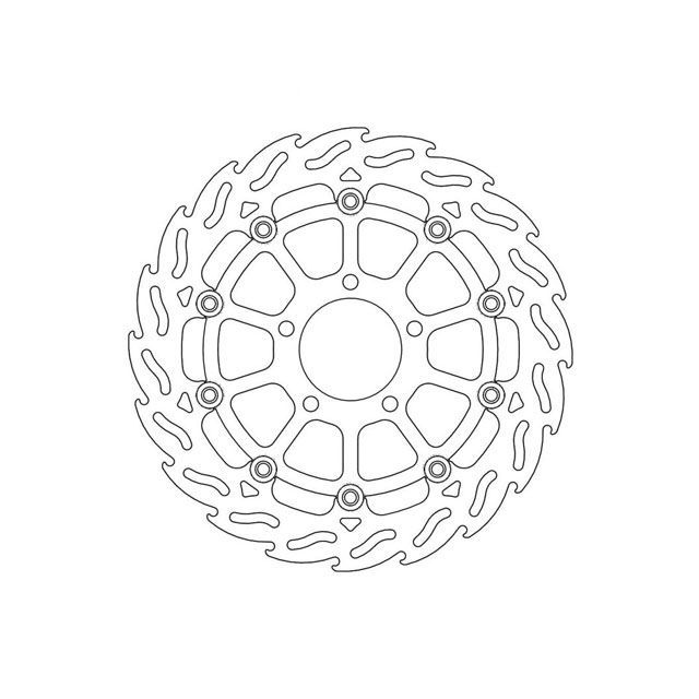 モトマスター フレイム ステンローター φ300 インナーブラック フロント左側 MOTOMASTER バイクの通販は 28,234円