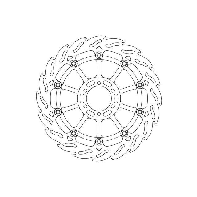 フレイムディスクΦ320 フロント用左側 ブラックインナー MOTO MASTER（モトマスター） DUCATI 848（08〜10年） フレイムディスクΦ320 フロント用左側 ブラックインナー MOTO MASTER