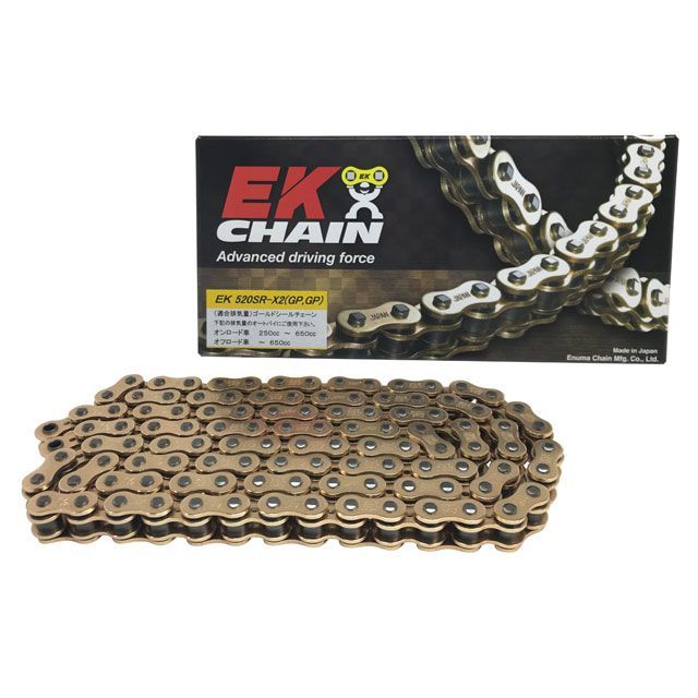 江沼チェーン 汎用 QXリングチェーン 520SR-X2 MLJ カラー ゴールド リンク数 146L EKチェーン バイクの通販は