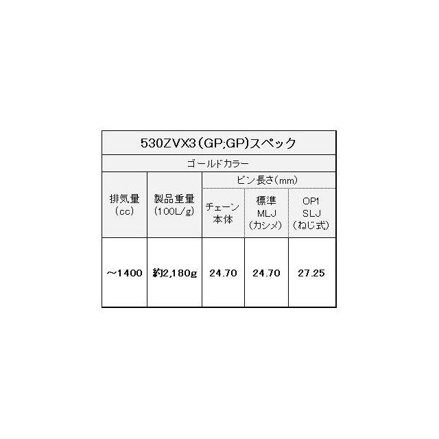 江沼チェーン 汎用 NXリングチェーン 530ZV-X3 MLJ カラー ゴールド リンク数 98L EKチェーン_4