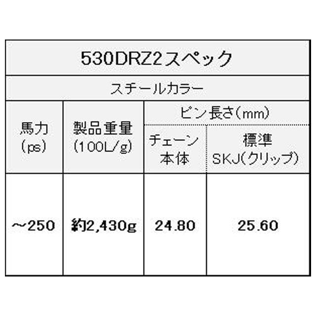 江沼チェーン 汎用 レース用 ノンシールチェーン ドラッグ 530DRZ2（スチール） リンク数 106L EKチェーン_3