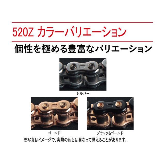 江沼チェーン 250〜1000cc QX2リングシール ThreeD 520Z/3D カラー ゴールド リンク数 148L EKチェーン_5