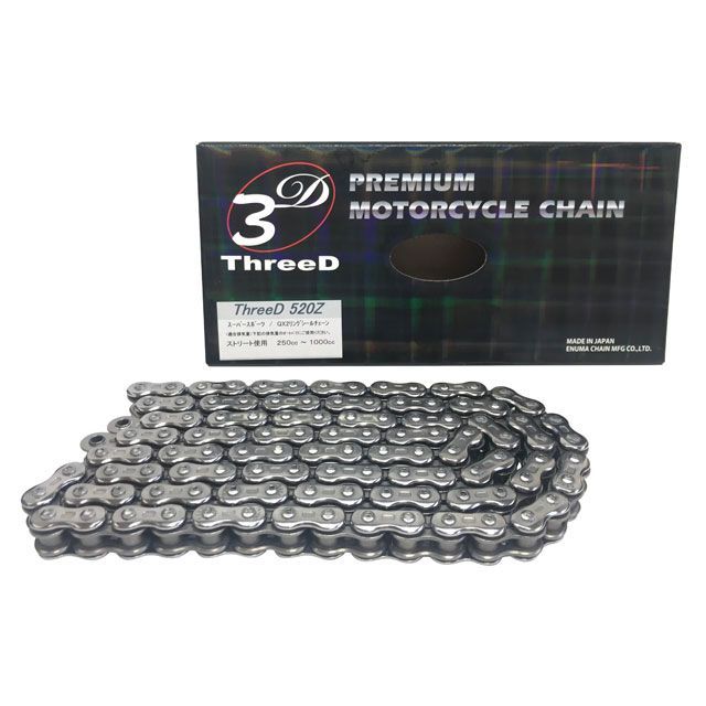 江沼チェーン 250〜1000cc QX2リングシール ThreeD 520Z/3D カラー シルバー リンク数 142L EKチェーン バイクの通販は