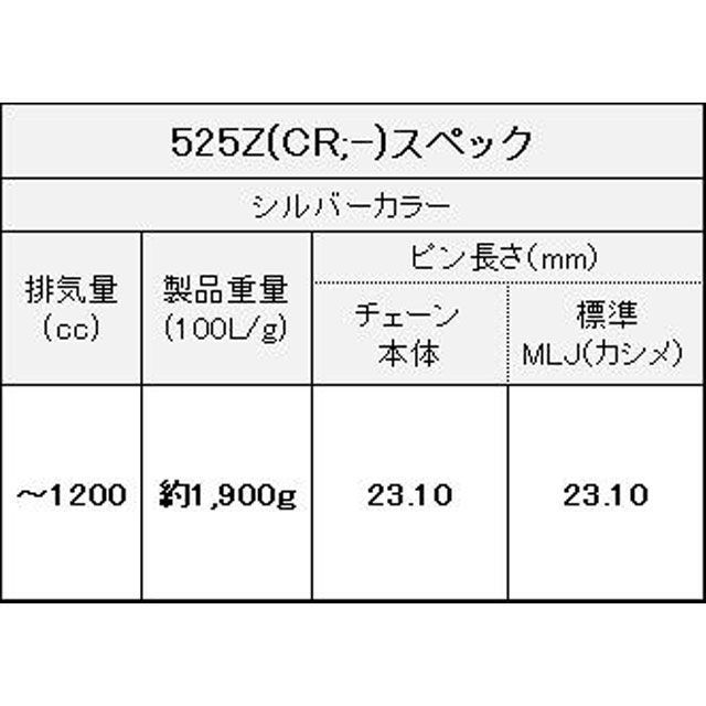 江沼チェーン 250〜1200cc QX2リングシール ThreeD 525Z/3D カラー シルバー リンク数 104L EKチェーン バイクの通販は