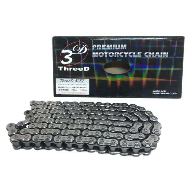 江沼チェーン 250〜1200cc QX2リングシール ThreeD 525Z/3D カラー シルバー リンク数 116L EKチェーン バイクの通販は