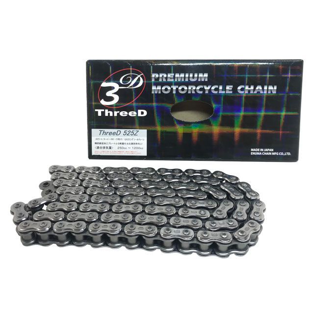 江沼チェーン 250〜1200cc QX2リングシール ThreeD 525Z/3D カラー シルバー リンク数 128L EKチェーン バイクの通販は
