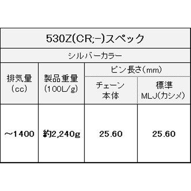 江沼チェーン 250〜1400cc QX2リングシール ThreeD 530Z/3D カラー シルバー リンク数 98L EKチェーン バイクの通販は