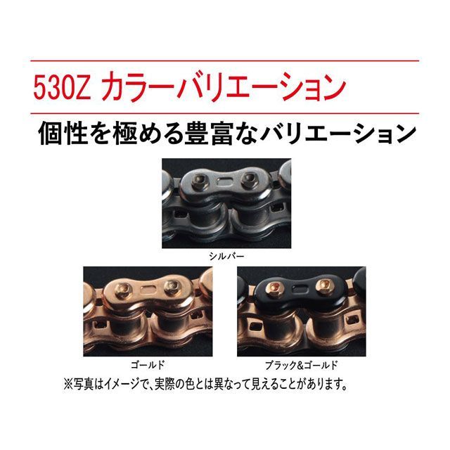 江沼チェーン 250〜1400cc QX2リングシール ThreeD 530Z/3D カラー シルバー リンク数 98L EKチェーン バイクの通販は
