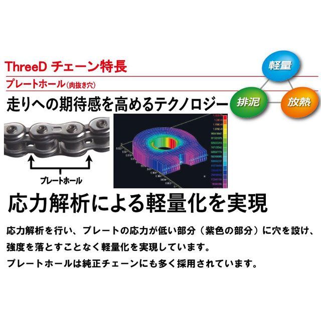 江沼チェーン 250〜1400cc QX2リングシール ThreeD 530Z/3D カラー ゴールド リンク数 90L EKチェーン バイク 駆動系