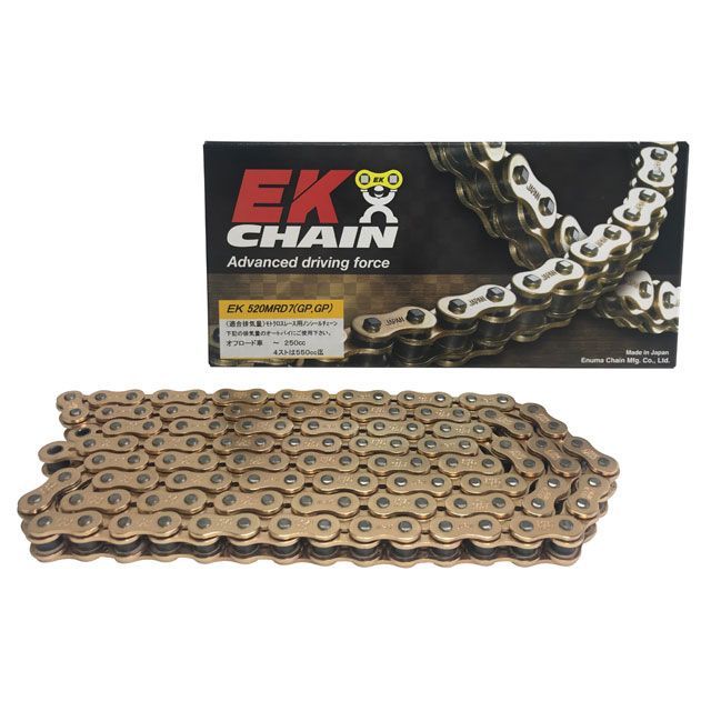 江沼チェーン 〜250cc迄／4ストは550cc迄 モトクロスレース用 ノンシールチェーン 520MRD7 SPJ カラー ゴールド リンク数 11…の通販は 8,390円