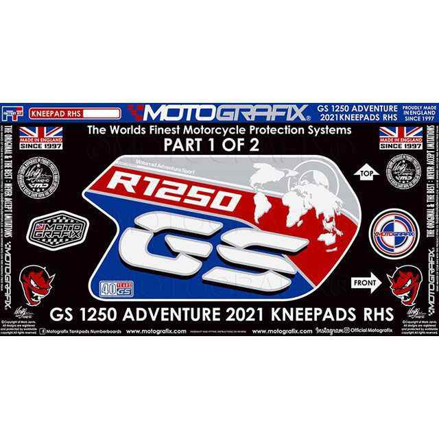 モトグラフィックス R1250GS Adventure Rallye ボディパッド ニー 右側 MOTOGRAFIX バイク