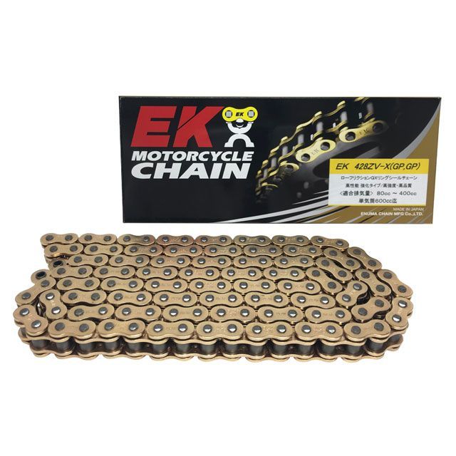 江沼チェーン 汎用 QXリングチェーン 428ZV-X SKJ カラー ゴールド リンク数 136L EKチェーン