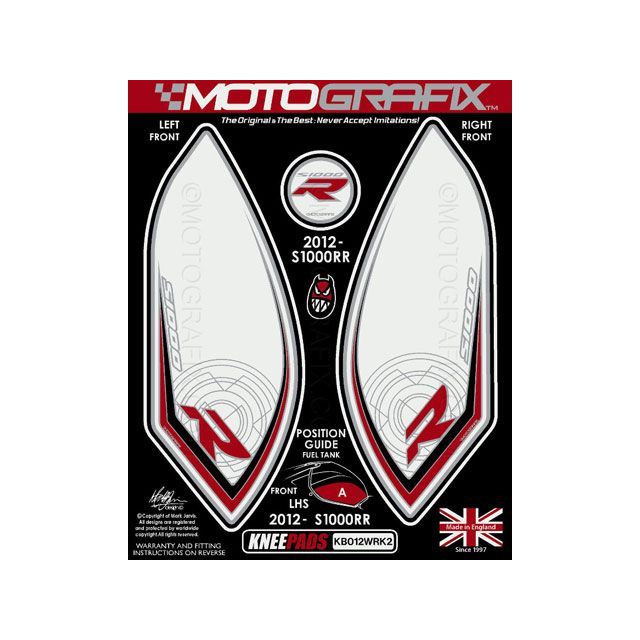 モトグラフィックス S1000RR ボディパッド ニー ホワイト/レッド/ブラック MOTOGRAFIX バイクの通販は
