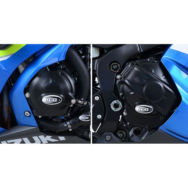 アールアンドジー GSX-R1000/R エンジンケースカバーセット ブラック R&G バイクの通販は 56,001円