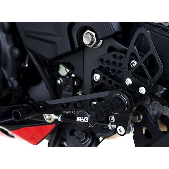 アールアンドジー Ninja250 Ninja400 可変レーシングステップキット ブラック R&G