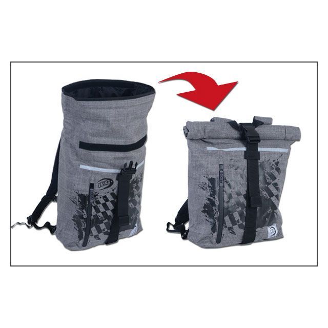 アールアンドジー 汎用 防水ロールトップ バックパック グレー R&G バイクの通販は