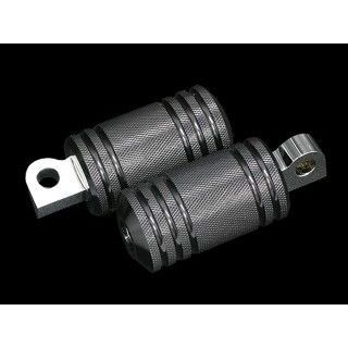 ネオファクトリー 汎用 ショートタイプ アルミ5リブフットペグ カラー ブラック Neofactory