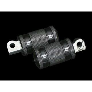 ネオファクトリー 汎用 ショートタイプ アルミ4リブフットペグ カラー ブラック Neofactory