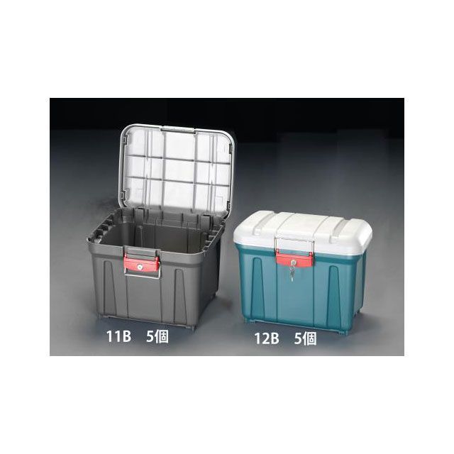 エスコ 455x361x351mm 収納ケース（ダークグレー/5個） ESCO バイク 車 自動車 自転車の通販は 15,831円