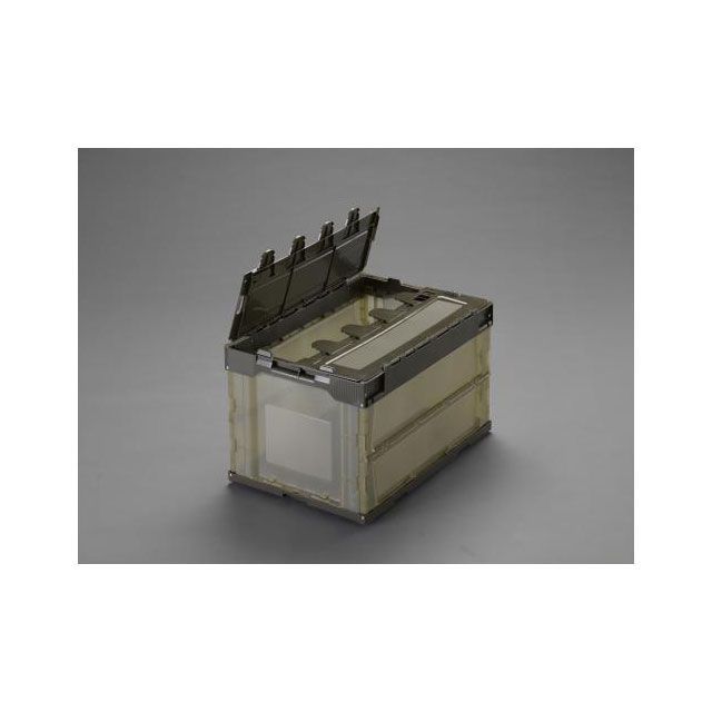 エスコ 530x366x334mm/50.4L 折畳コンテナ（半透明/蓋） ESCO バイク 車 自動車 自転車の通販は 4,718円