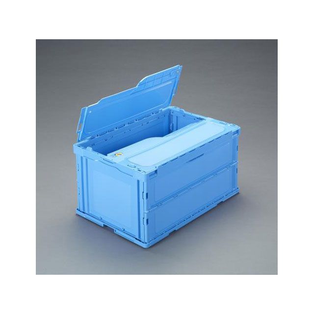 エスコ 649x439x340mm/76.0L 折畳コンテナ（青） ESCO