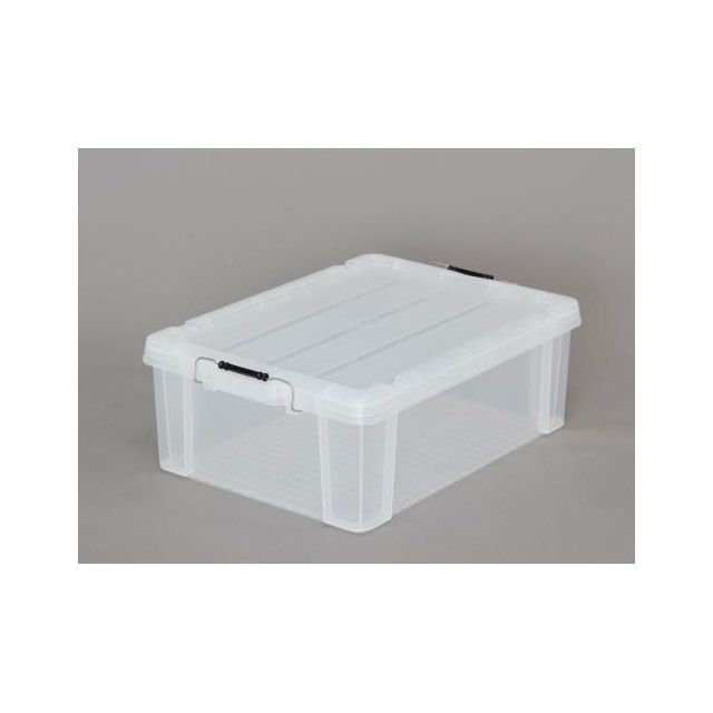 エスコ 624x450x227mm 収納ケース（バックル付/クリア） ESCO