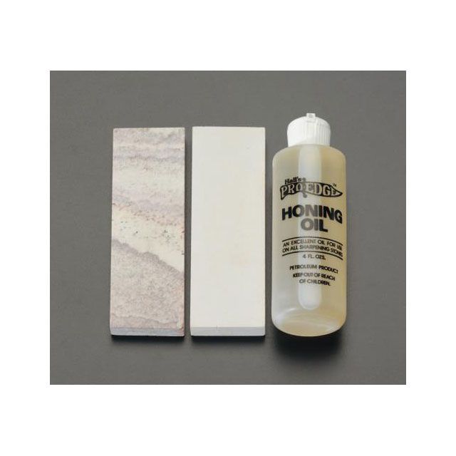 エスコ 125x41x13mm 油砥石セット・天然（中目・細目） ESCO