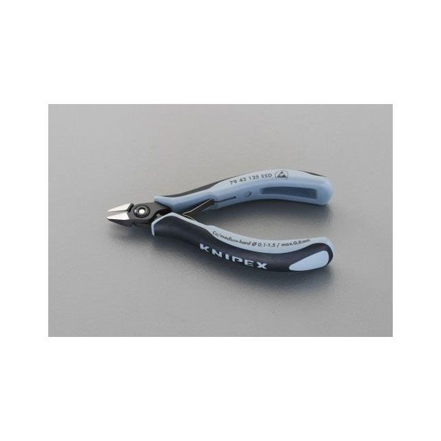 エスコ 125mm 精密用ニッパー（ESDグリップ/バネ付） ESCO