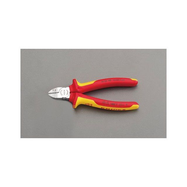 エスコ 160mm 絶縁穴付ニッパー（グリップ付/メッキ） ESCO