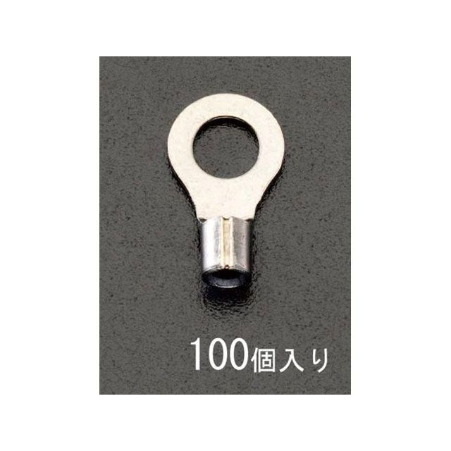 エスコ 2.0- 4 丸形 耐熱裸圧着端子（100個） ESCO