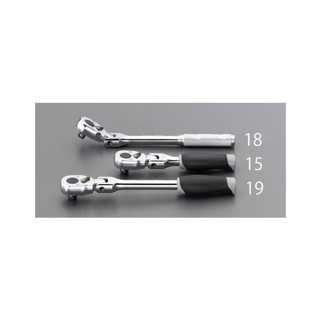 エスコ 1/4”DR/161mm ラチェットハンドル（首振型） ESCO バイク 車 自動車 自転車の通販は