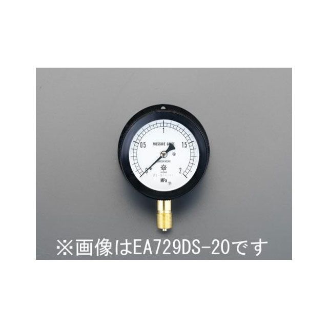 エスコ G 3/8”/75mm/0-0.1MPa 圧力計（つば付密閉） ESCO