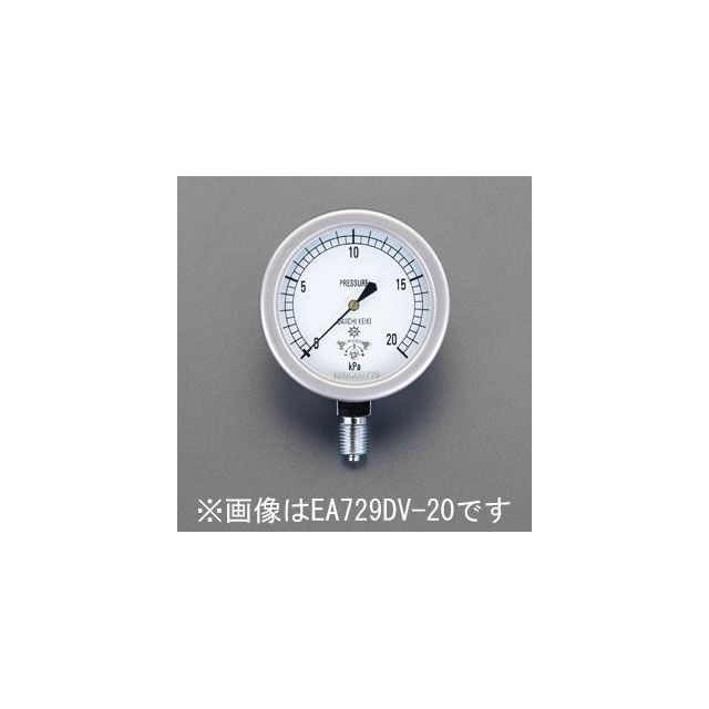 エスコ G 1/4”/60mm/0- 50KPa 微圧計 ESCO