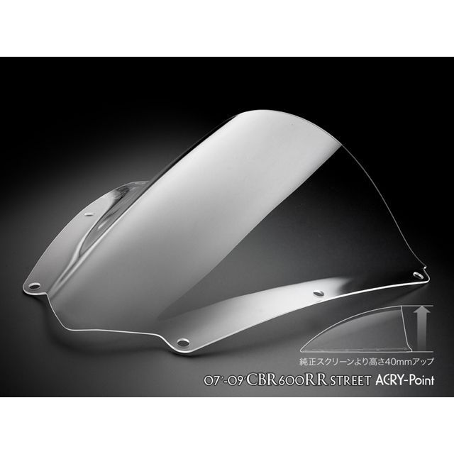 アクリポイント CBR600RR CBR600RR 2007-2011用スクリーン ストリート