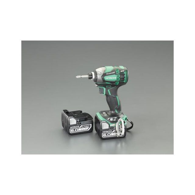 エスコ DC14.4V インバクトドライバー（バッテリー2個付/緑） ESCO